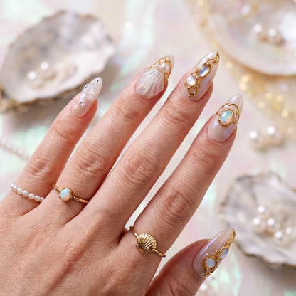 Opal Mermaid Iridescent Ethereal Almond Press On Nails