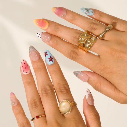 Crisp Soda Chrome Fresh Almond Press On Nails