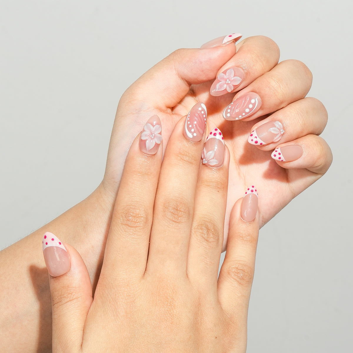 Berry French Fresh Almond Press On Nails