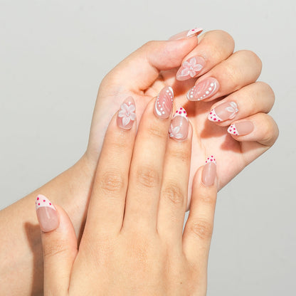 Berry French Fresh Almond Press On Nails