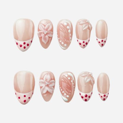 Berry French Fresh Almond Press On Nails