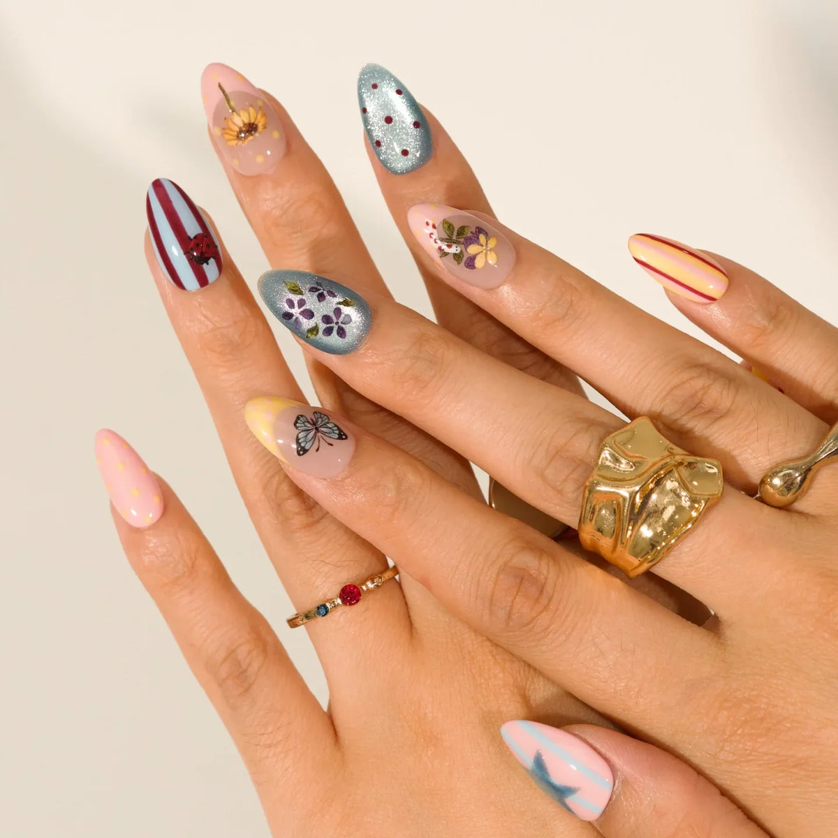 Dopamine French Fresh Almond Press On Nails