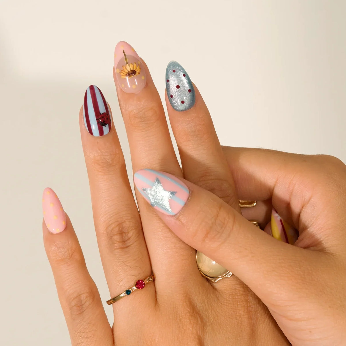 Dopamine French Fresh Almond Press On Nails