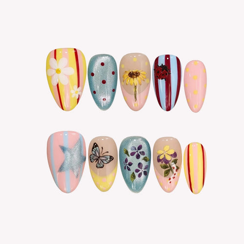 Dopamine French Fresh Almond Press On Nails