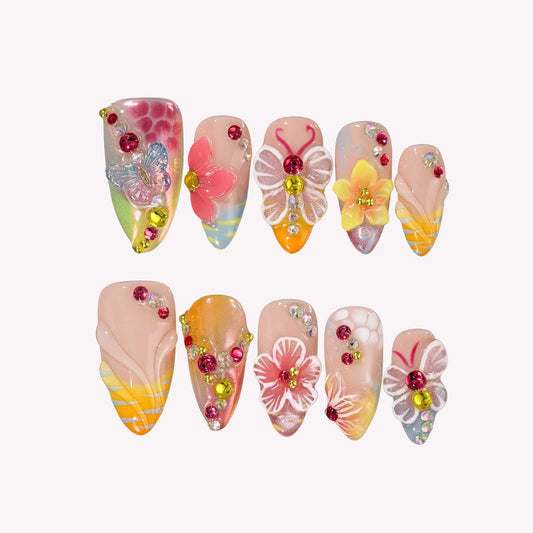 Fever Dream Chrome Fresh Almond Press On Nails