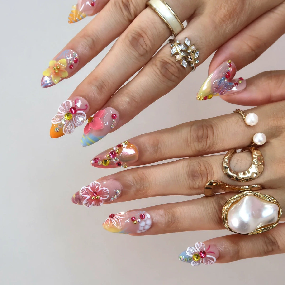 Fever Dream Chrome Fresh Almond Press On Nails
