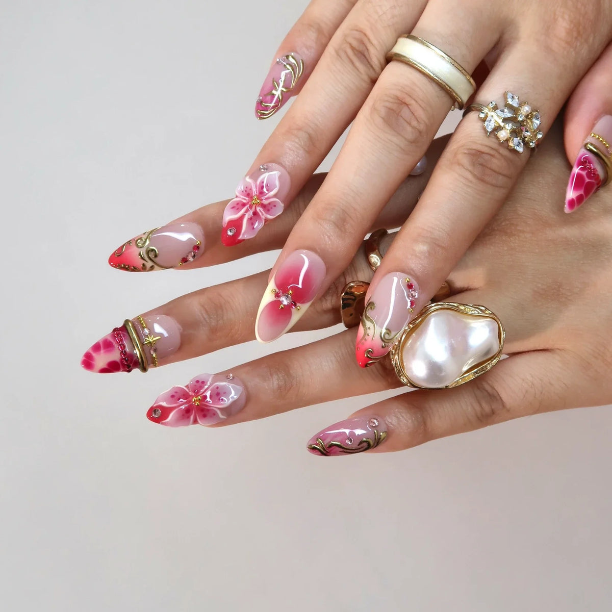 Forever Framed Chrome Fresh Almond Press On Nails