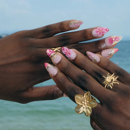 Forever Framed Chrome Fresh Almond Press On Nails