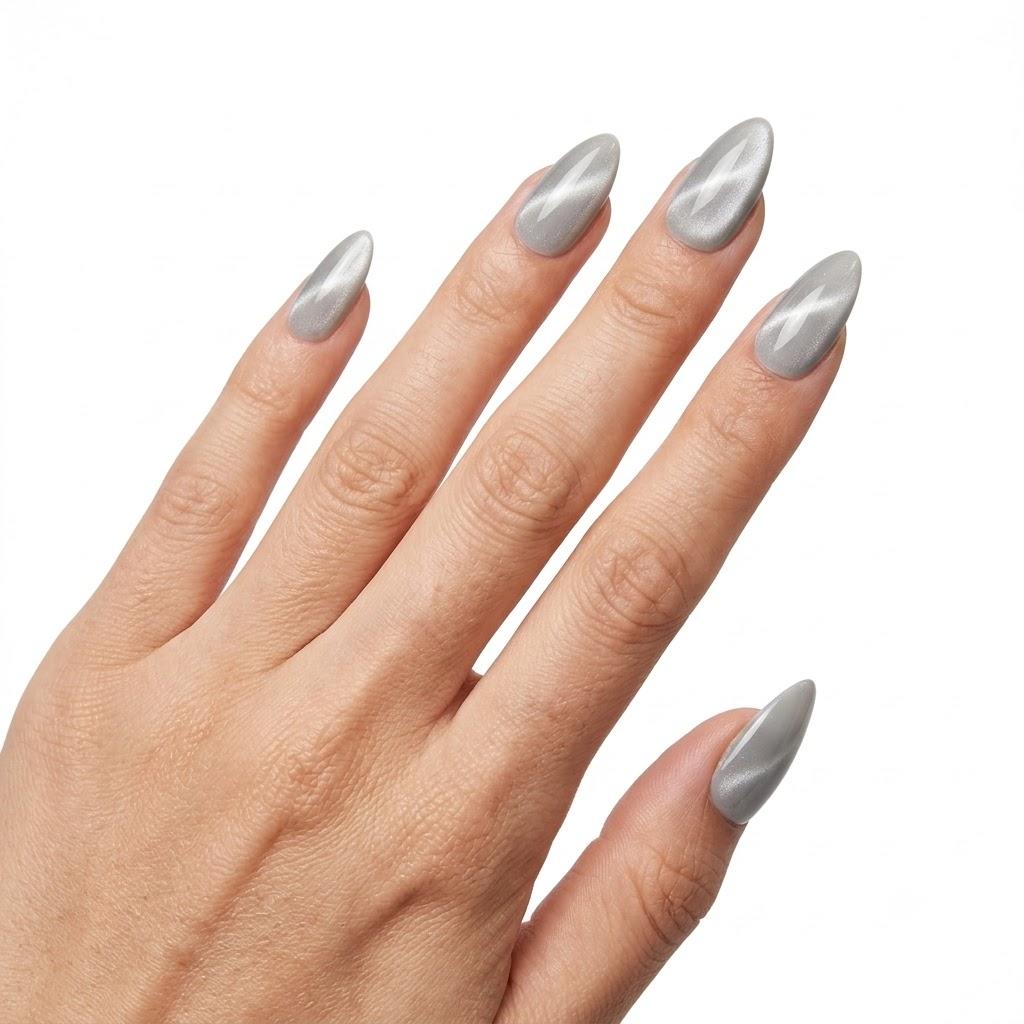 Cat Eye Galaxy Fresh Almond Press On Nails