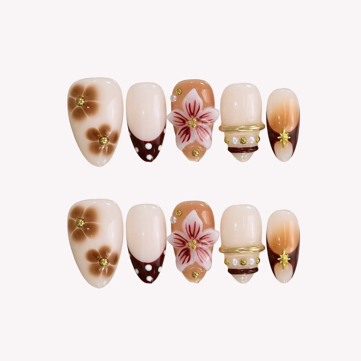 Glam Queen Chrome Fresh Almond Press On Nails