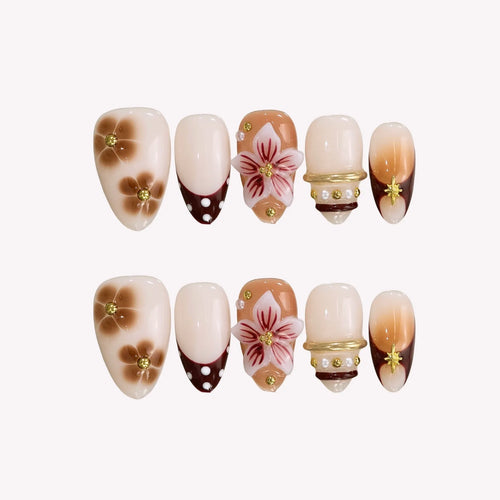 Glam Queen Chrome Fresh Almond Press On Nails
