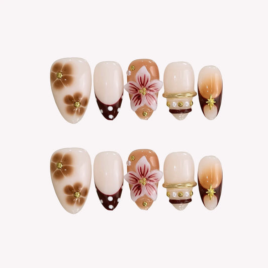 Glam Queen Chrome Fresh Almond Press On Nails