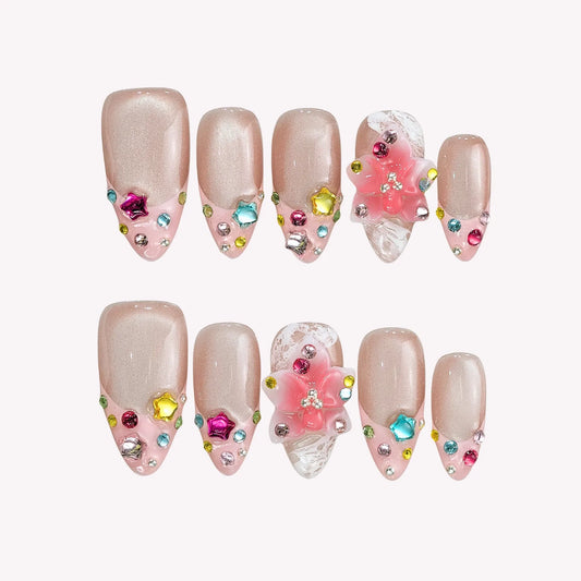Glow Hour French Fresh Almond Press On Nails