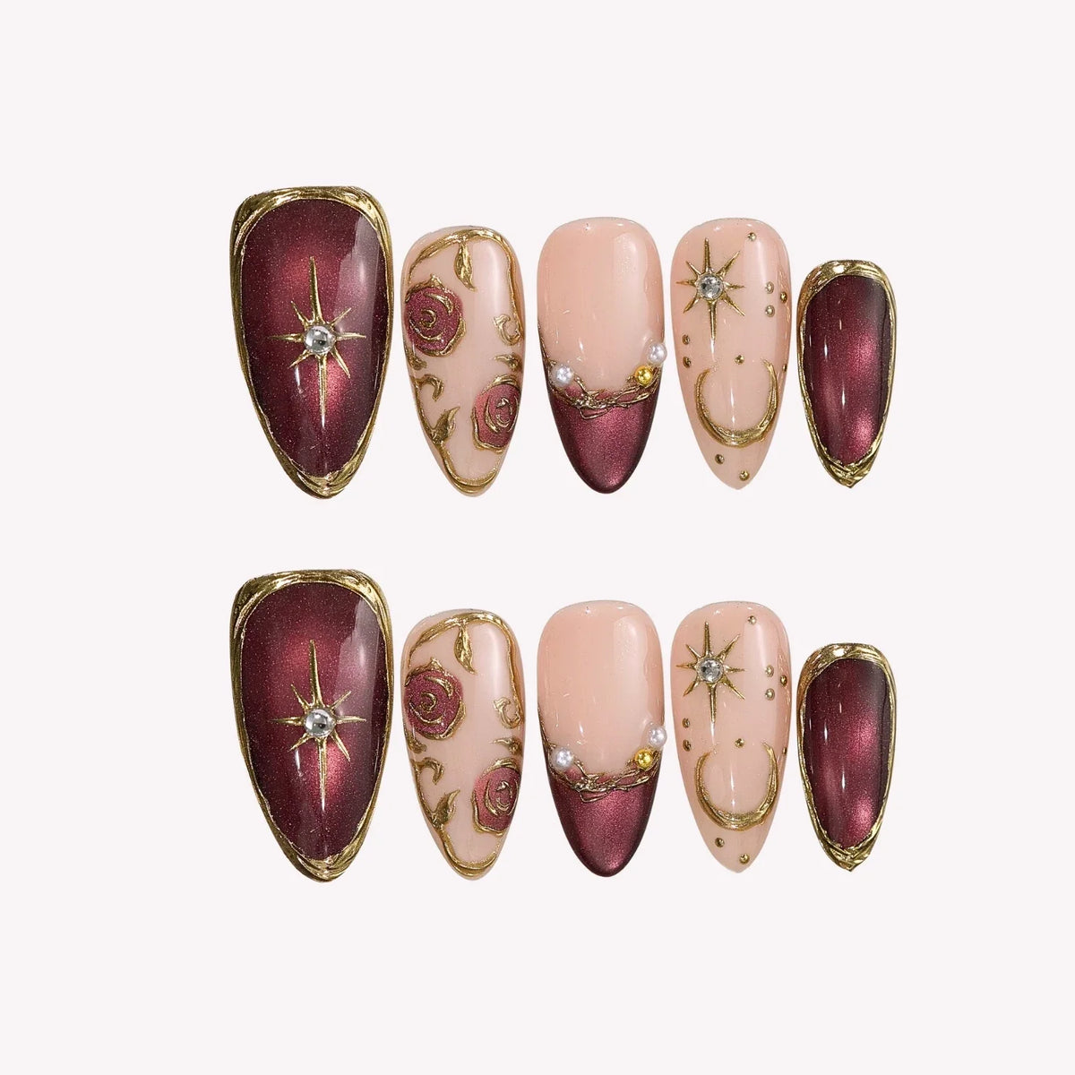 Grand Soir Chrome Elegant Almond Press On Nails