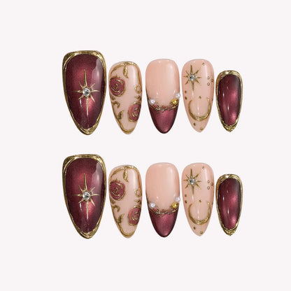 Grand Soir Chrome Elegant Almond Press On Nails