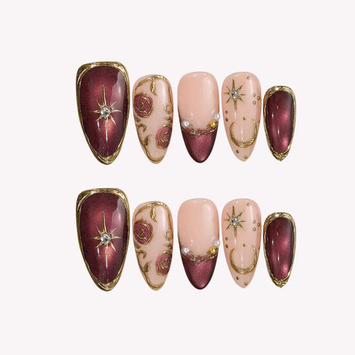 Grand Soir Chrome Elegant Almond Press On Nails