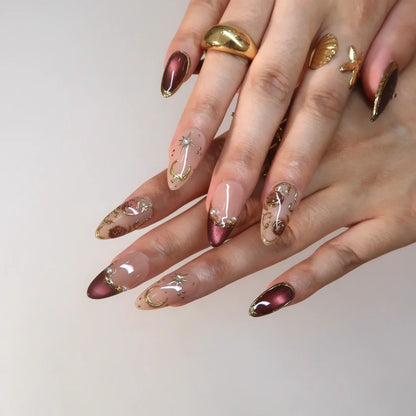 Grand Soir Chrome Elegant Almond Press On Nails