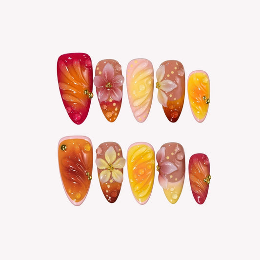Heatwave Aura Fresh Almond Press On Nails
