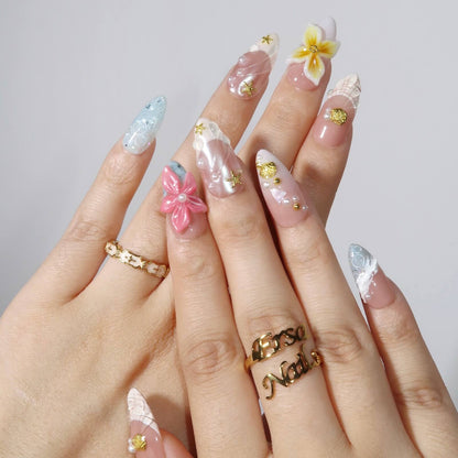 Summer Loving French Fresh Almond Press On Nails