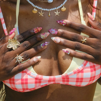 Hot Girl Chrome Fresh Almond Press On Nails