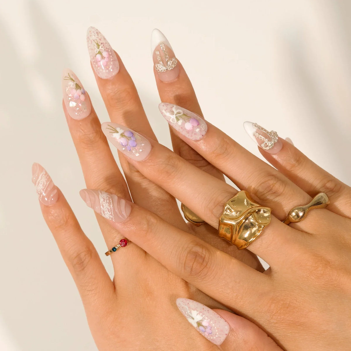 Irresistible Affection French Elegant Almond Press On Nails