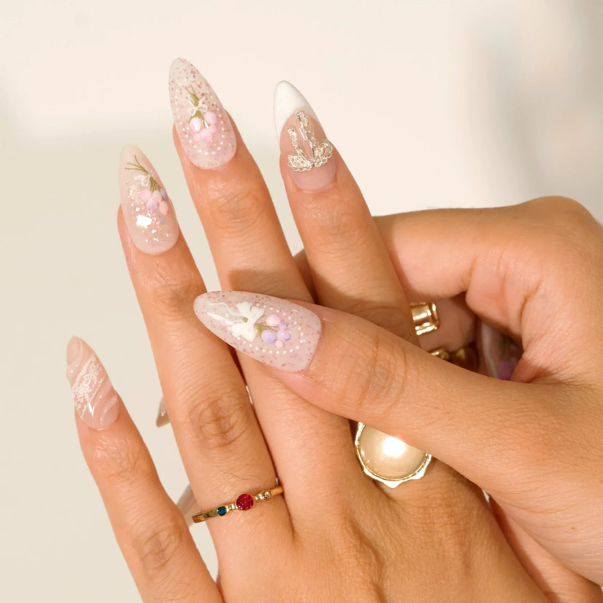 Irresistible Affection French Elegant Almond Press On Nails