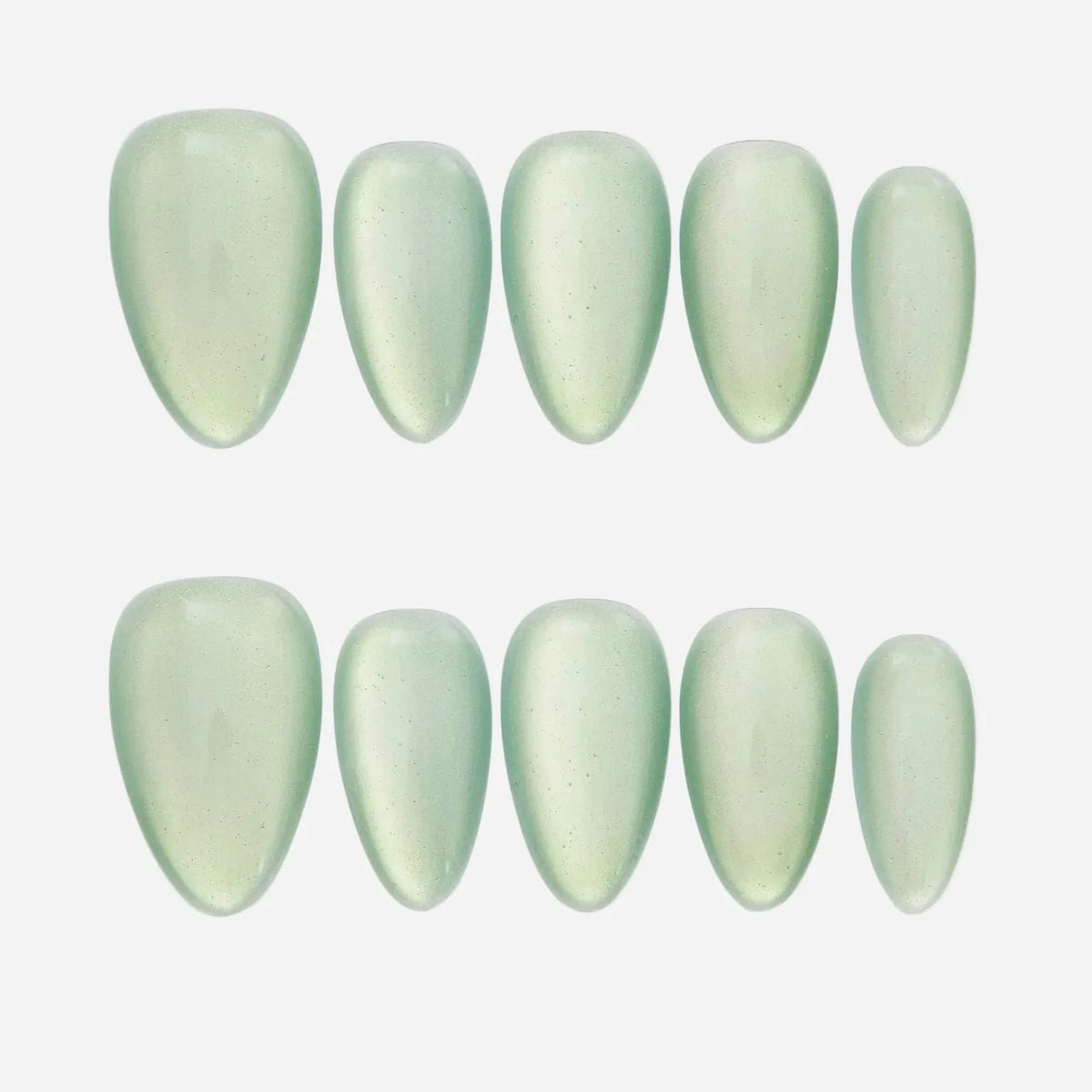 Cat Eye Jade Fresh Almond Press On Nails