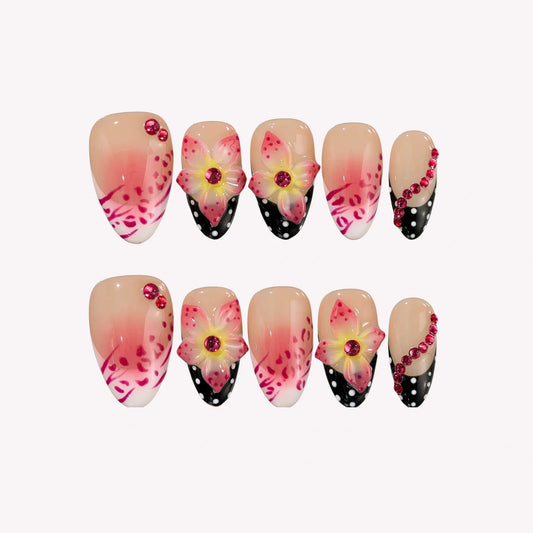 Just Peachy Aura Fresh Almond Press On Nails