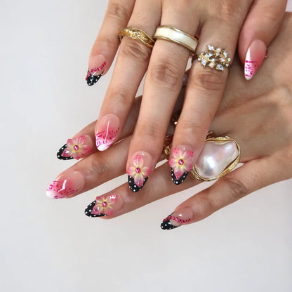 Just Peachy Aura Fresh Almond Press On Nails