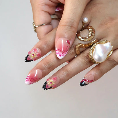 Just Peachy Aura Fresh Almond Press On Nails