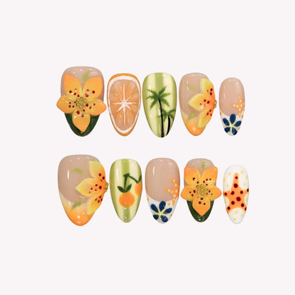 Just Sunshine Aura Fresh Almond Press On Nails