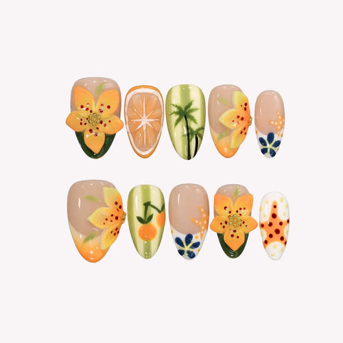 Just Sunshine Aura Fresh Almond Press On Nails