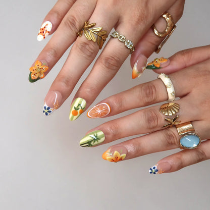Just Sunshine Aura Fresh Almond Press On Nails