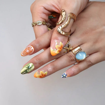 Just Sunshine Aura Fresh Almond Press On Nails