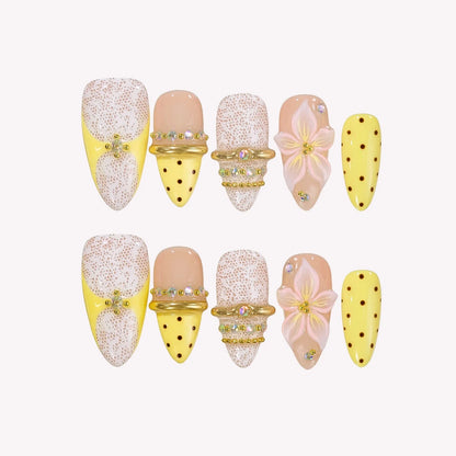 Limoncello Chrome Fresh Almond Press On Nails