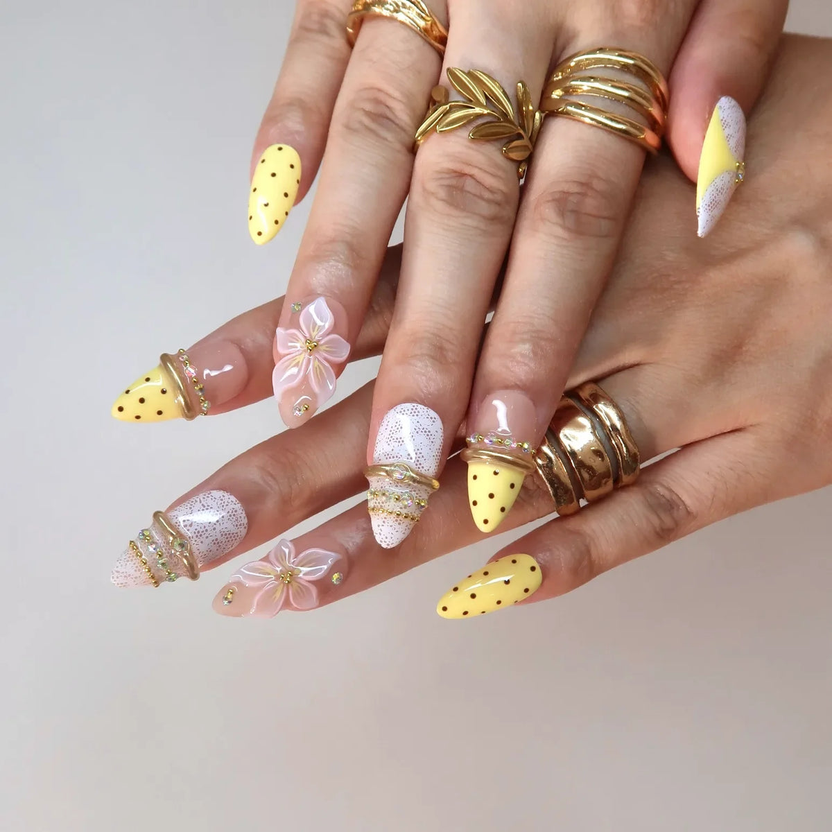 Limoncello Chrome Fresh Almond Press On Nails