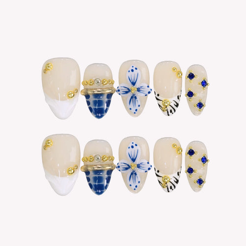 Little Luxury Chrome Fresh Almond Press On Nails