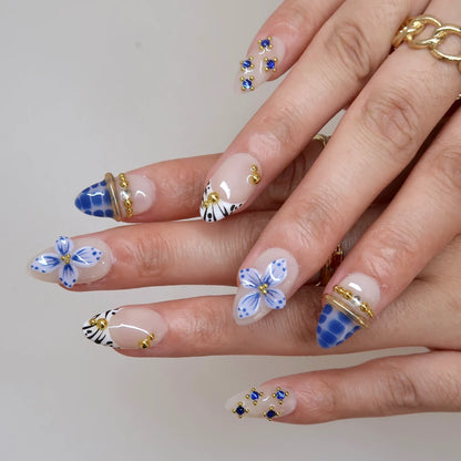 Little Luxury Chrome Fresh Almond Press On Nails