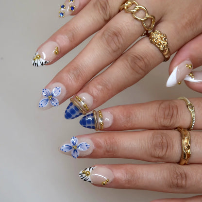 Little Luxury Chrome Fresh Almond Press On Nails