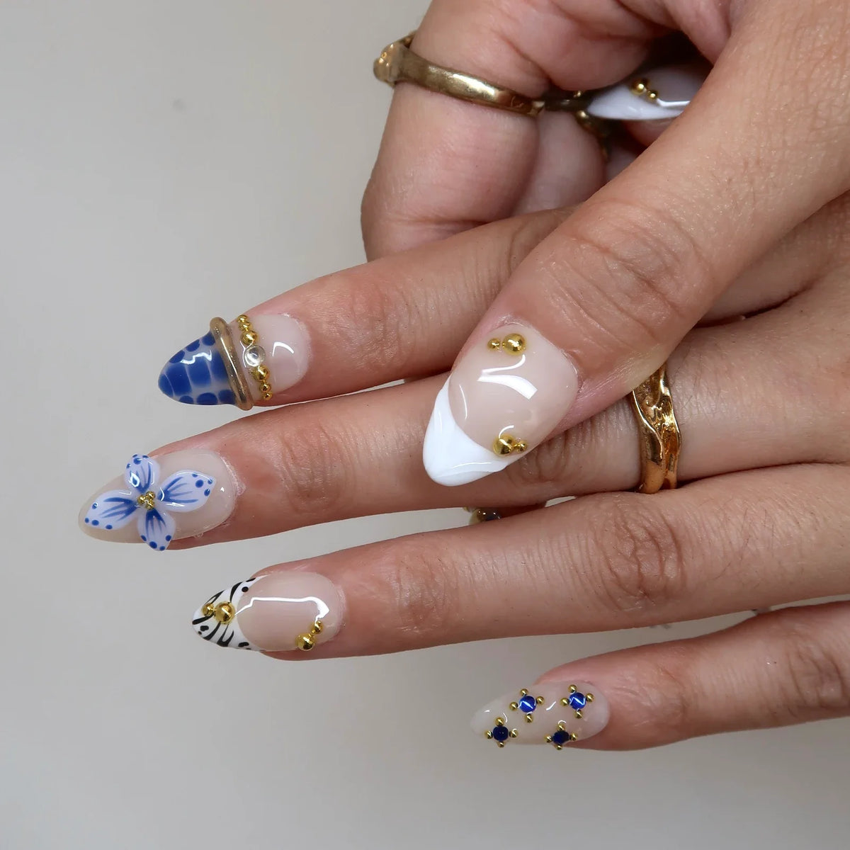 Little Luxury Chrome Fresh Almond Press On Nails