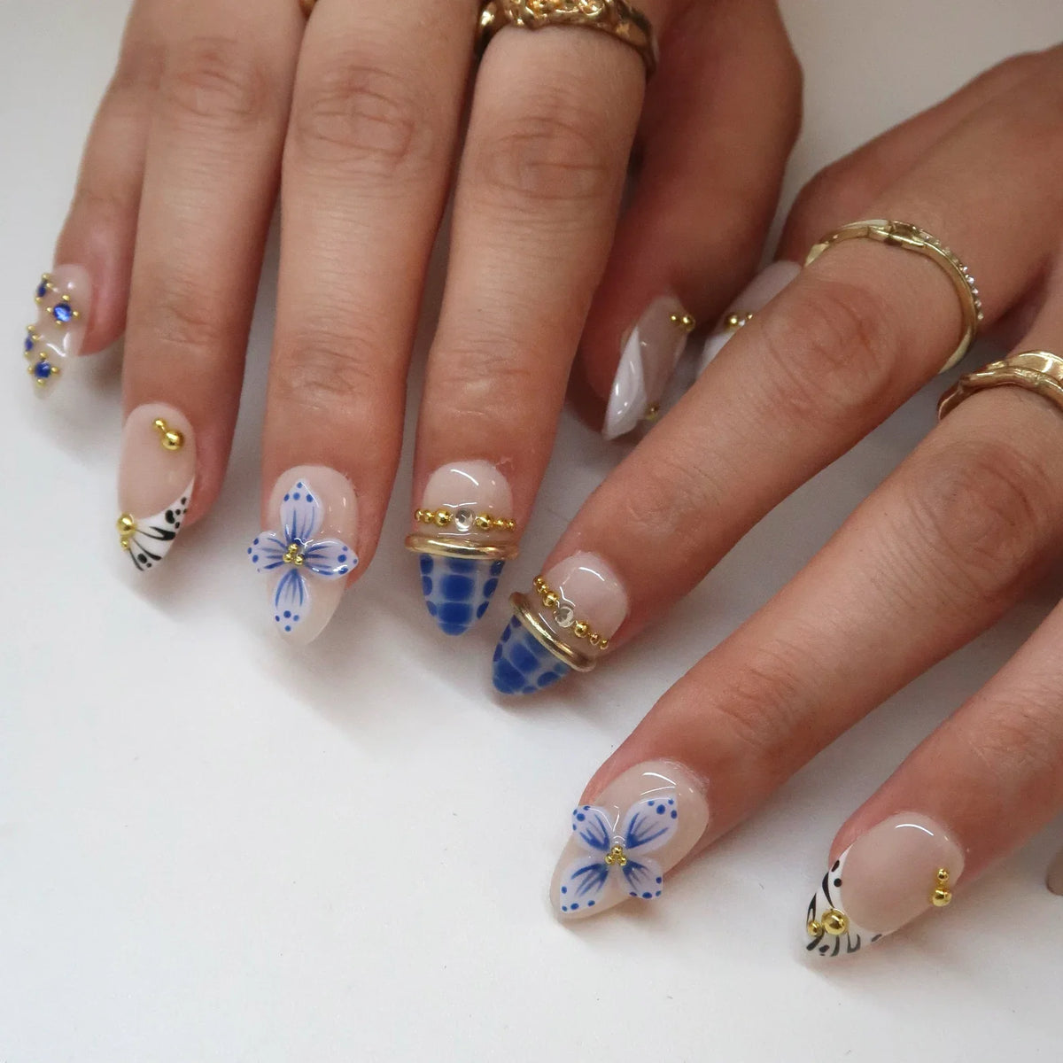 Little Luxury Chrome Fresh Almond Press On Nails