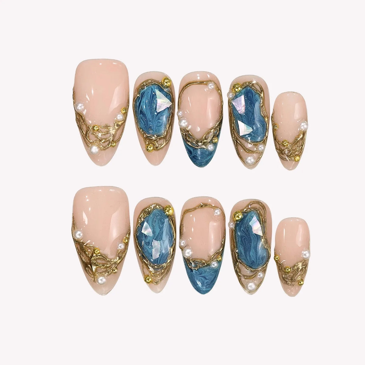 Make Waves Chrome Fresh Almond Press On Nails