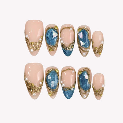 Make Waves Chrome Fresh Almond Press On Nails