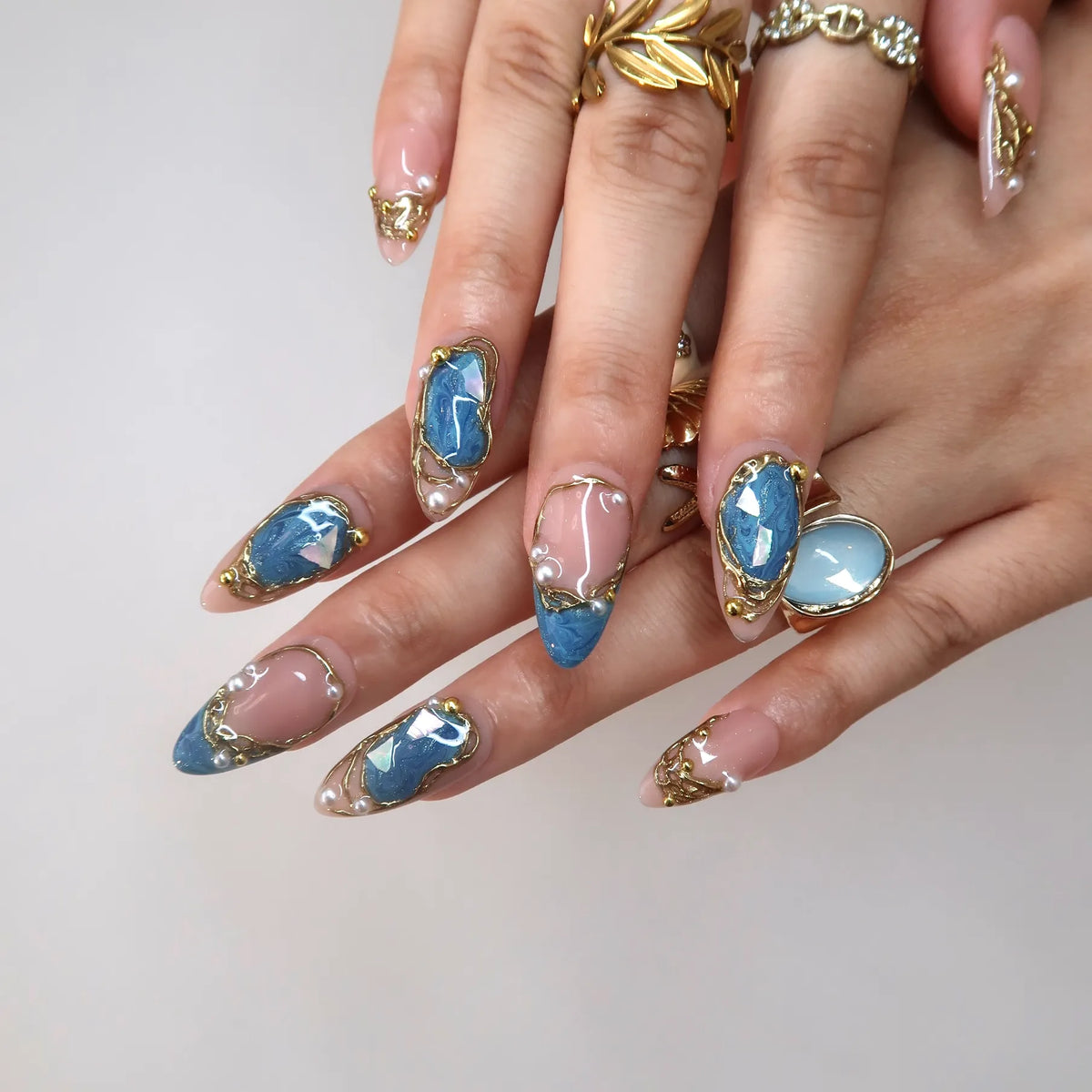 Make Waves Chrome Fresh Almond Press On Nails