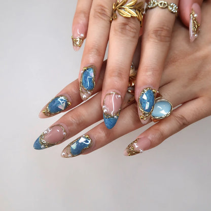 Make Waves Chrome Fresh Almond Press On Nails