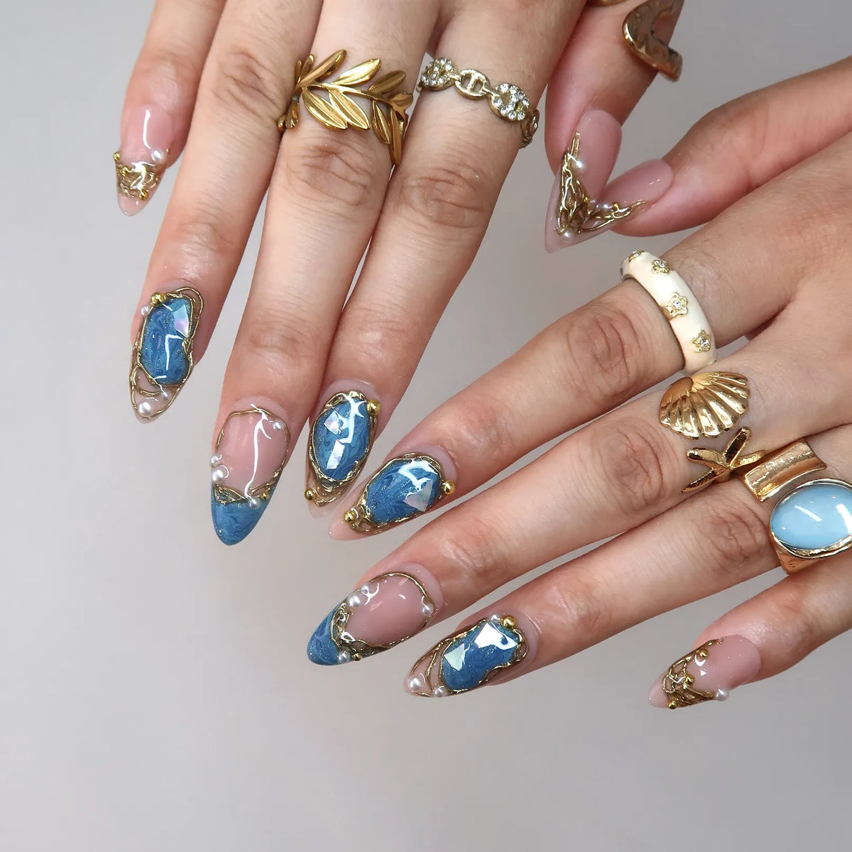 Make Waves Chrome Fresh Almond Press On Nails