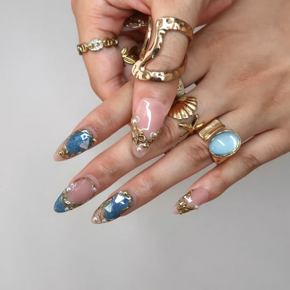 Make Waves Chrome Fresh Almond Press On Nails