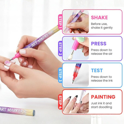 12 Colors Nail Marker Pen