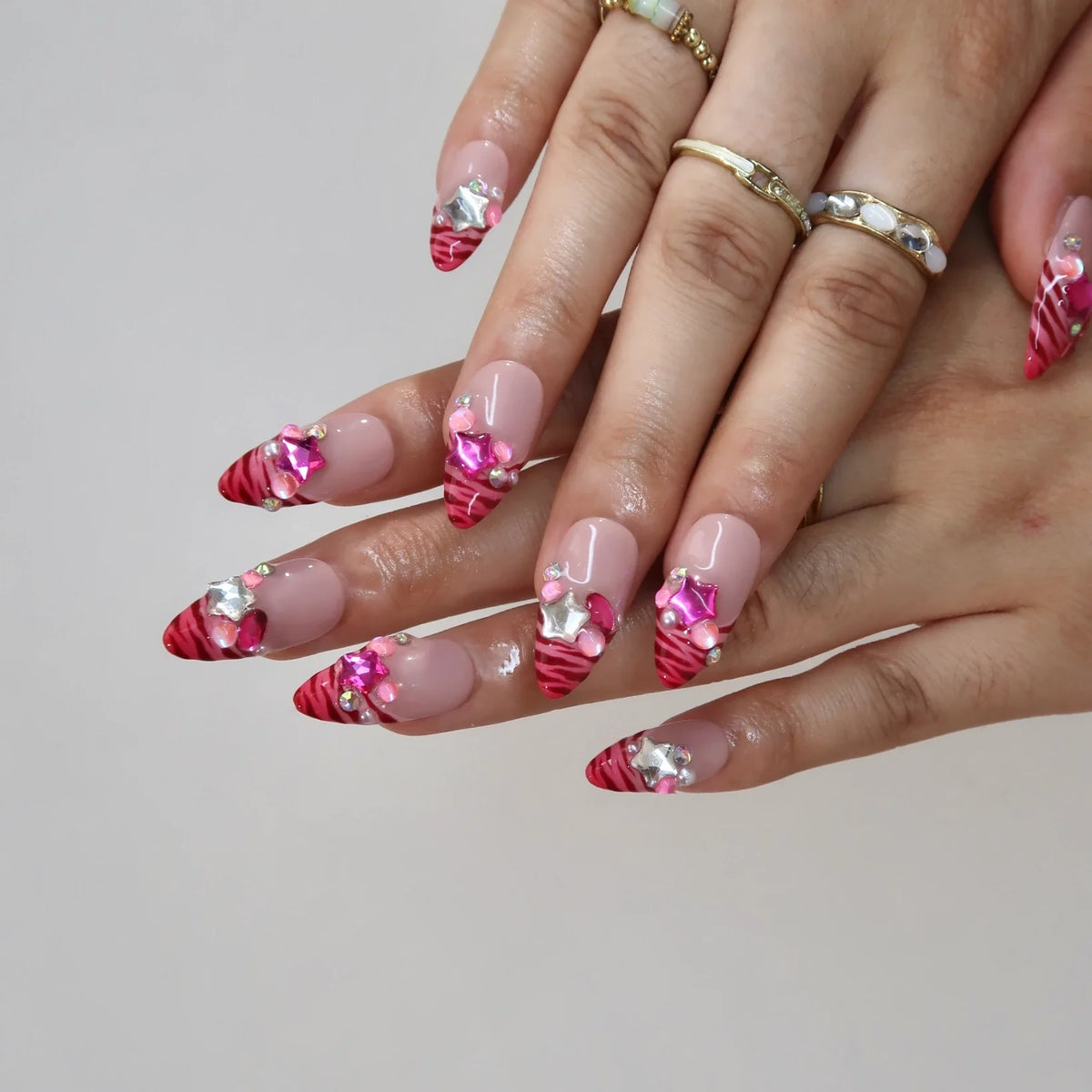 Pink Fever French Fresh Almond Press On Nails