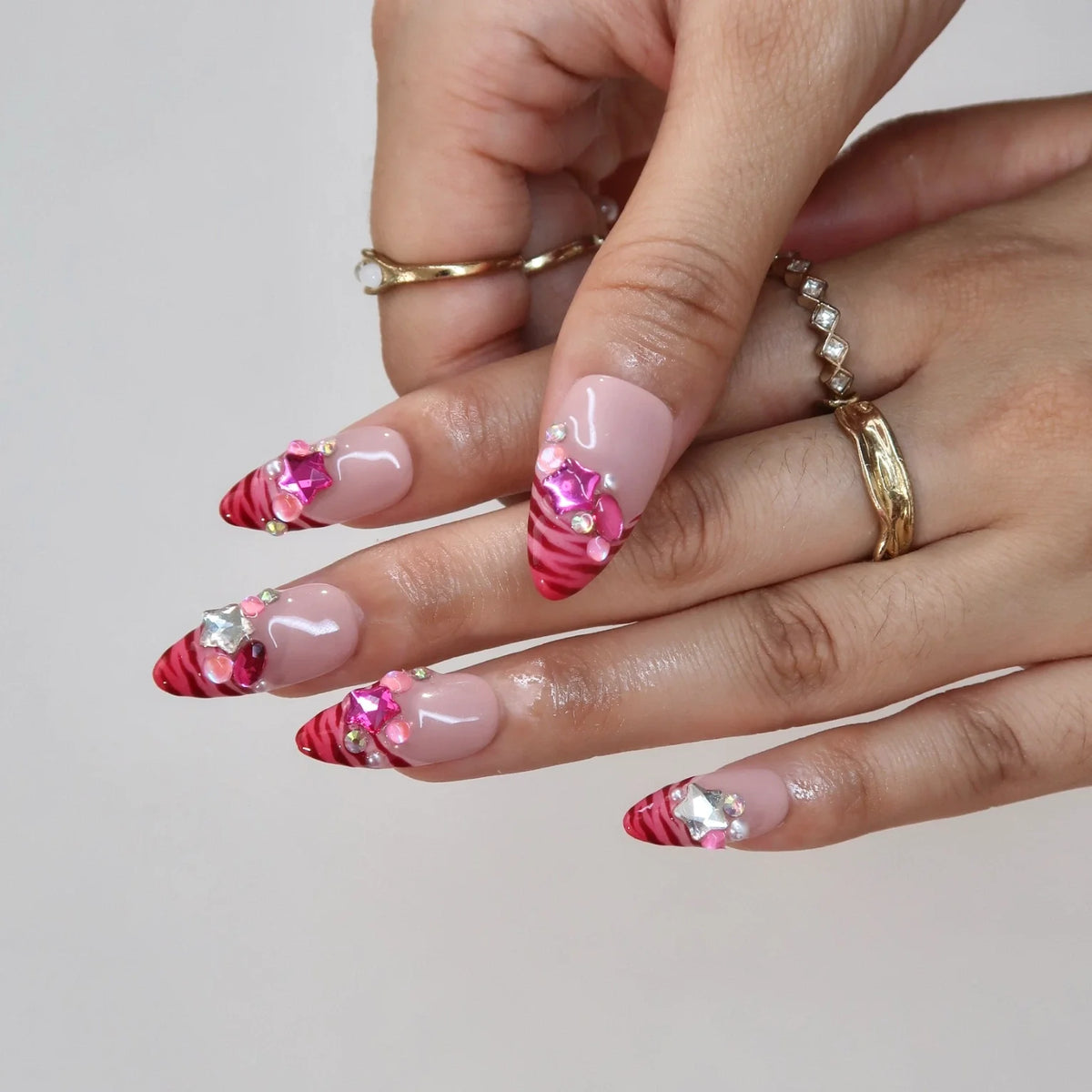 Pink Fever French Fresh Almond Press On Nails